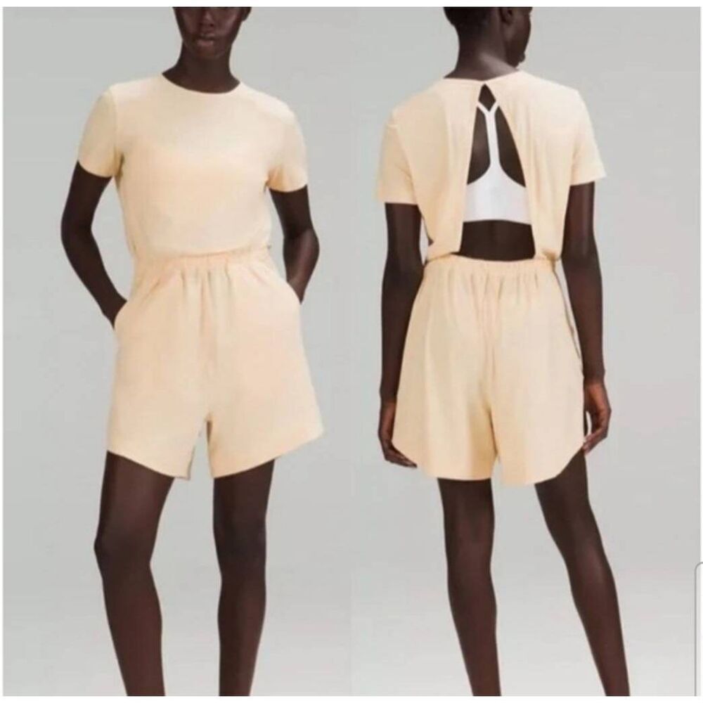 Lululemon Lightweight High Neck Prosecco Open Back Romper Size 4